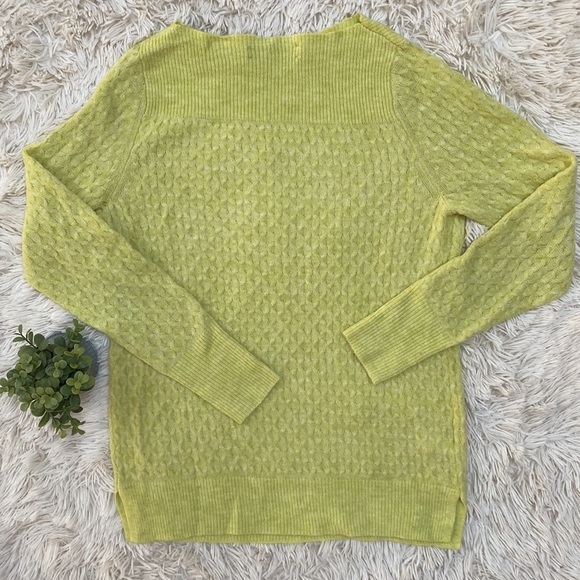 🎉HP🎉 Loft Boatneck Knit Sweater 💗 Lime Yellow - Picture 4 of 13